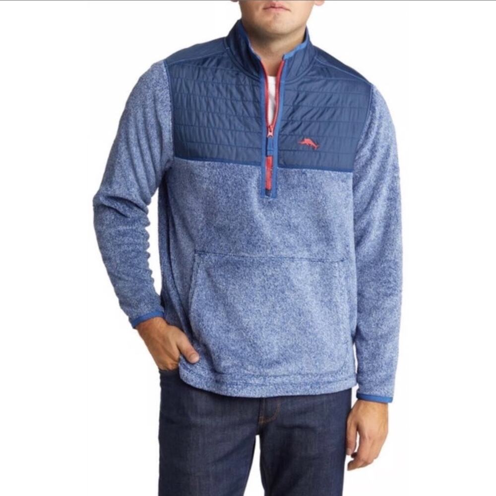 Tommy Bahama Cascade Cozy Pullover Blue Plush Size M - Picture 1 of 6